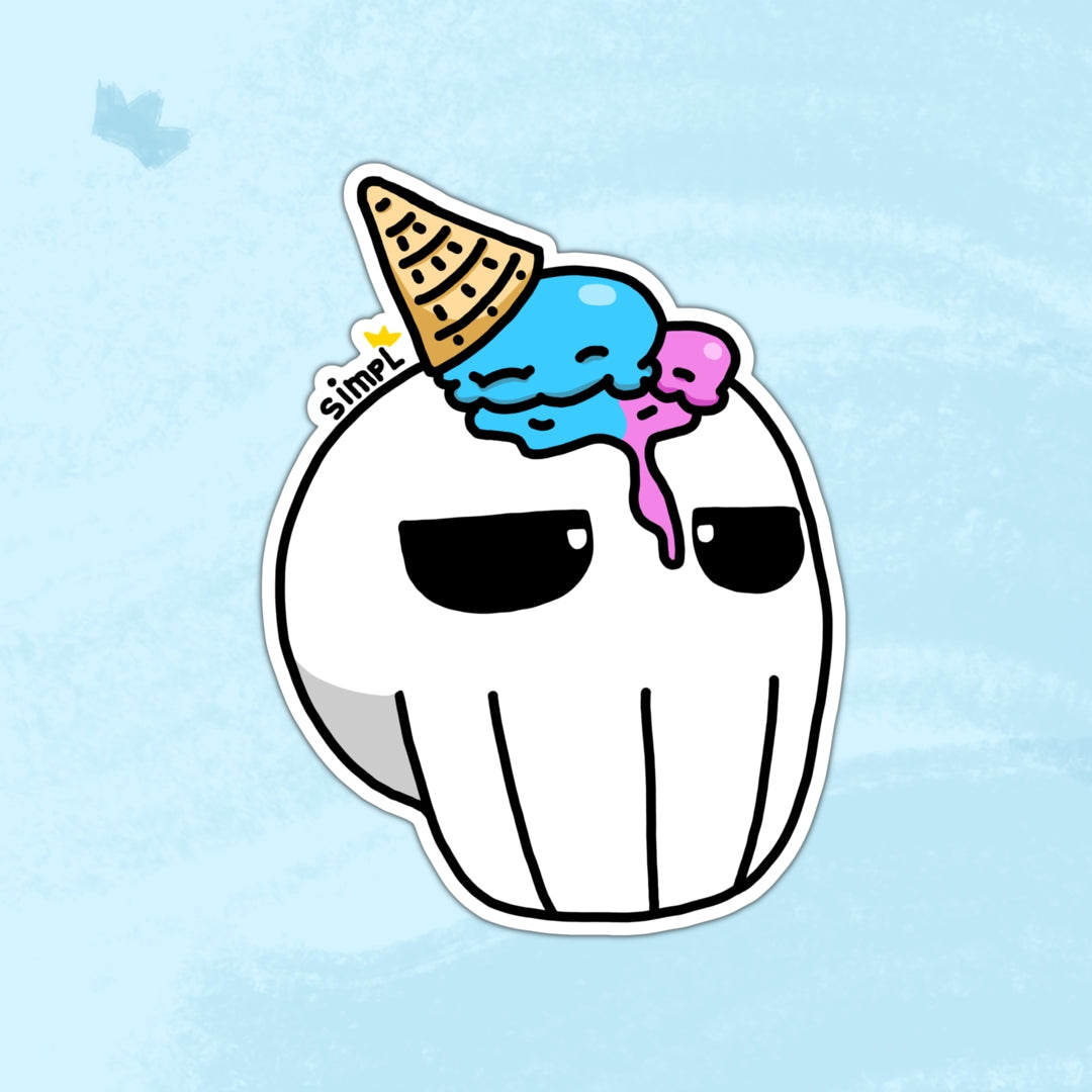 Ice cream Skull Sticker