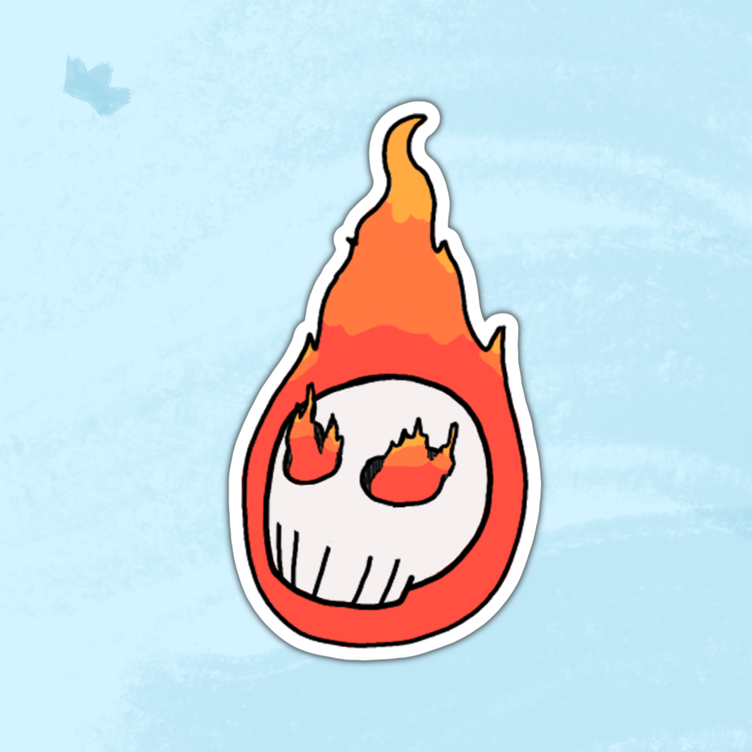 Fire Skull Sticker