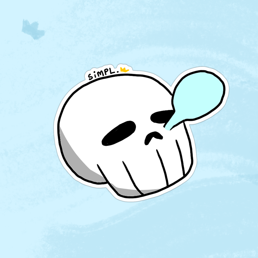 Sleepy Skull Sticker